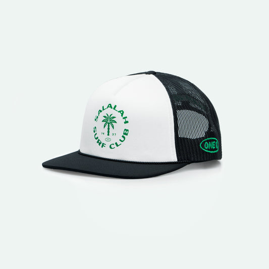 Salalah Surf Club logo foam trucker hat, Gulf culture cap by One8