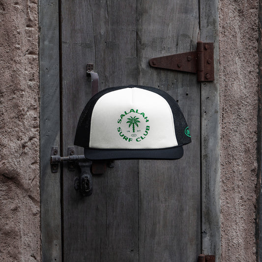 Salalah Surf Club logo foam trucker hat, Gulf culture cap by One8