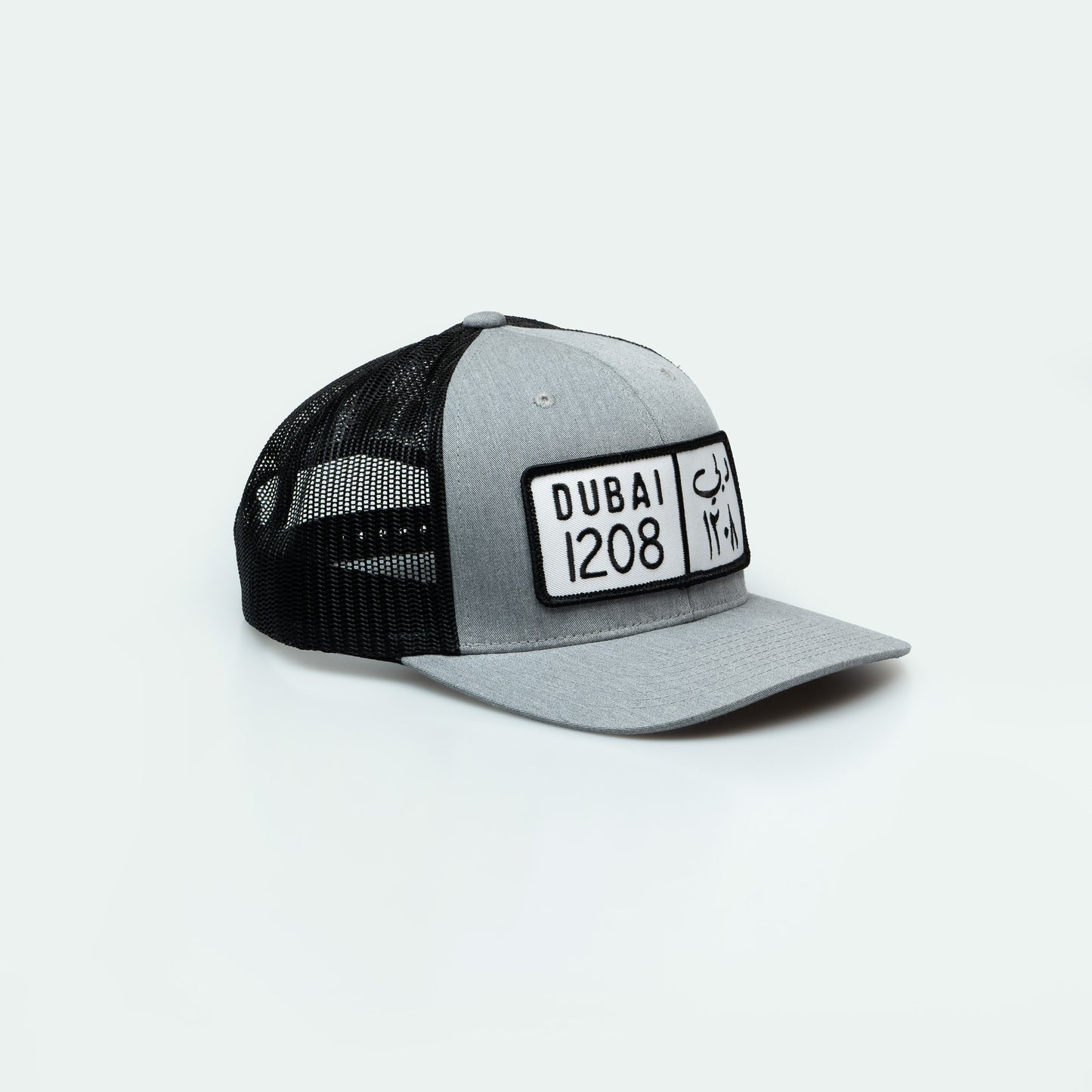 كاب دبي Dubai License Plate Curved Brim Meshback Trucker Hat - One8 Hat- Arabic pop culture