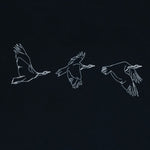 Houbara in Flight Black T-shirt - featuring a حبارى (houbara bustard)  designed by Khalid Al Astad
