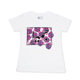 Women’s جميرا T-shirt with floral details, inspired by Dubai's iconic Jumeira & coastal beauty