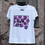 Women’s جميرا T-shirt with floral details, inspired by Dubai's iconic Jumeira & coastal beauty