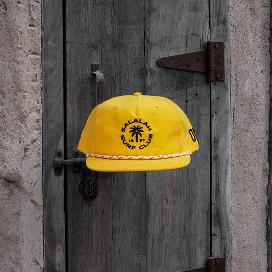 Salalah Surf Club yellow grandad hat with SSC logo, Gulf culture cap by One8