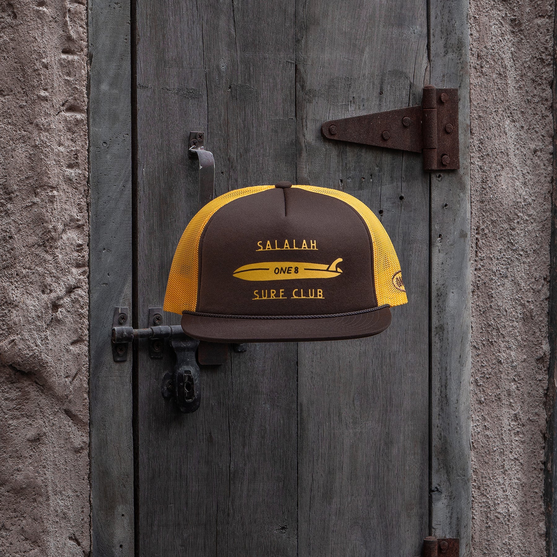 Salalah Surf Club Surf Board - Foam Trucker Hat - One8 - Vintage Arabian Streetwear