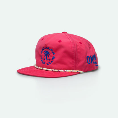 Salalah Surf Club pink grandad hat with circular logo, Gulf culture cap by One8