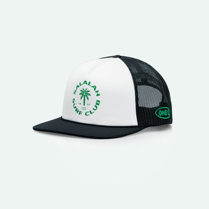 Salalah Surf Club logo foam trucker hat, Gulf culture cap by One8