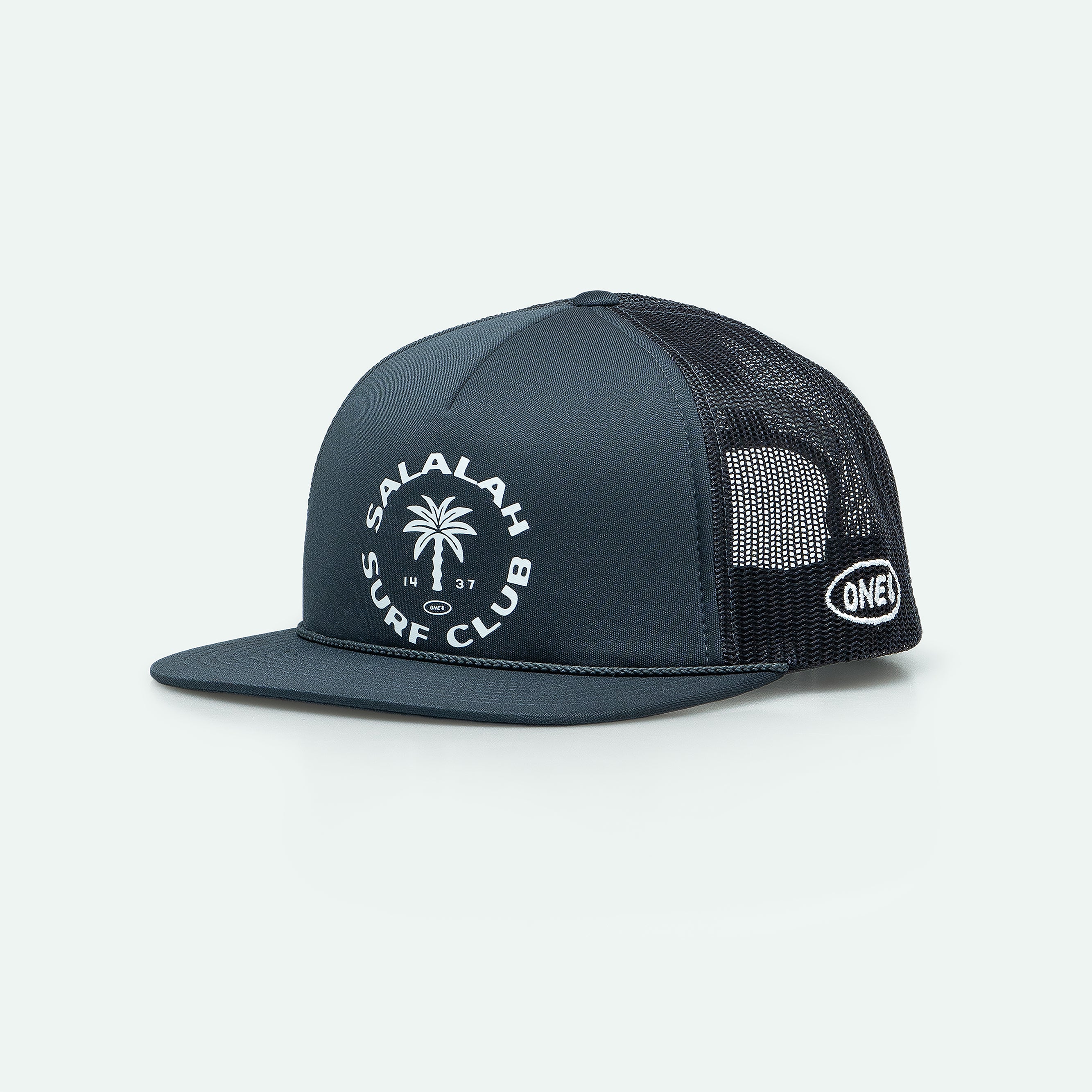 Salalah Surf Club Logo Midnight - Foam Trucker Hat - One8 - Vintage Arabian Streetwear
