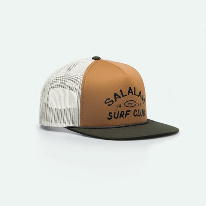 Vintage Salalah Surf Club foam trucker hat with retro coastal graphic, Gulf cap by One8