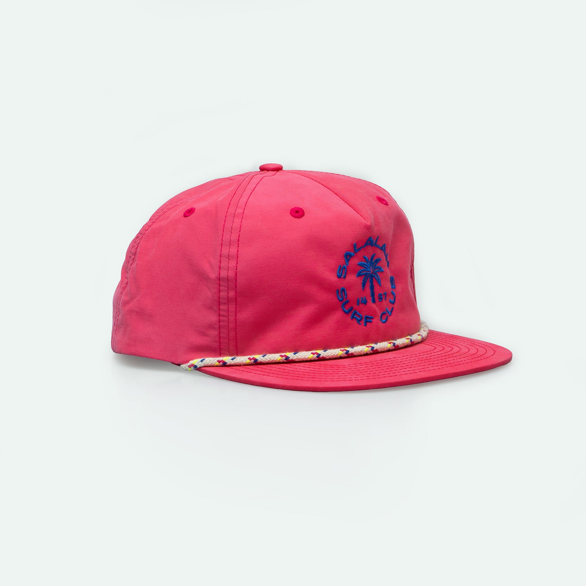 Salalah Surf Club pink grandad hat with circular logo, Gulf culture cap by One8