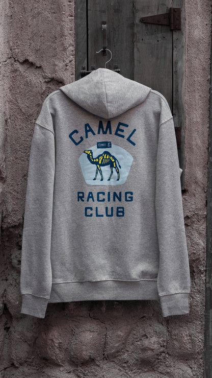 Camel Racing Club skeleton hoodie with desert skeleton graphic, Gulf streetwear by One8