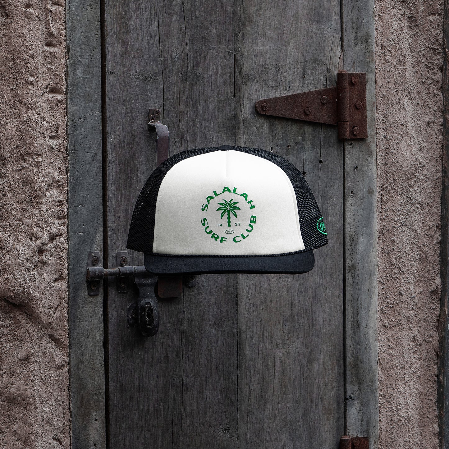 Salalah Surf Club logo foam trucker hat, Gulf culture cap by One8