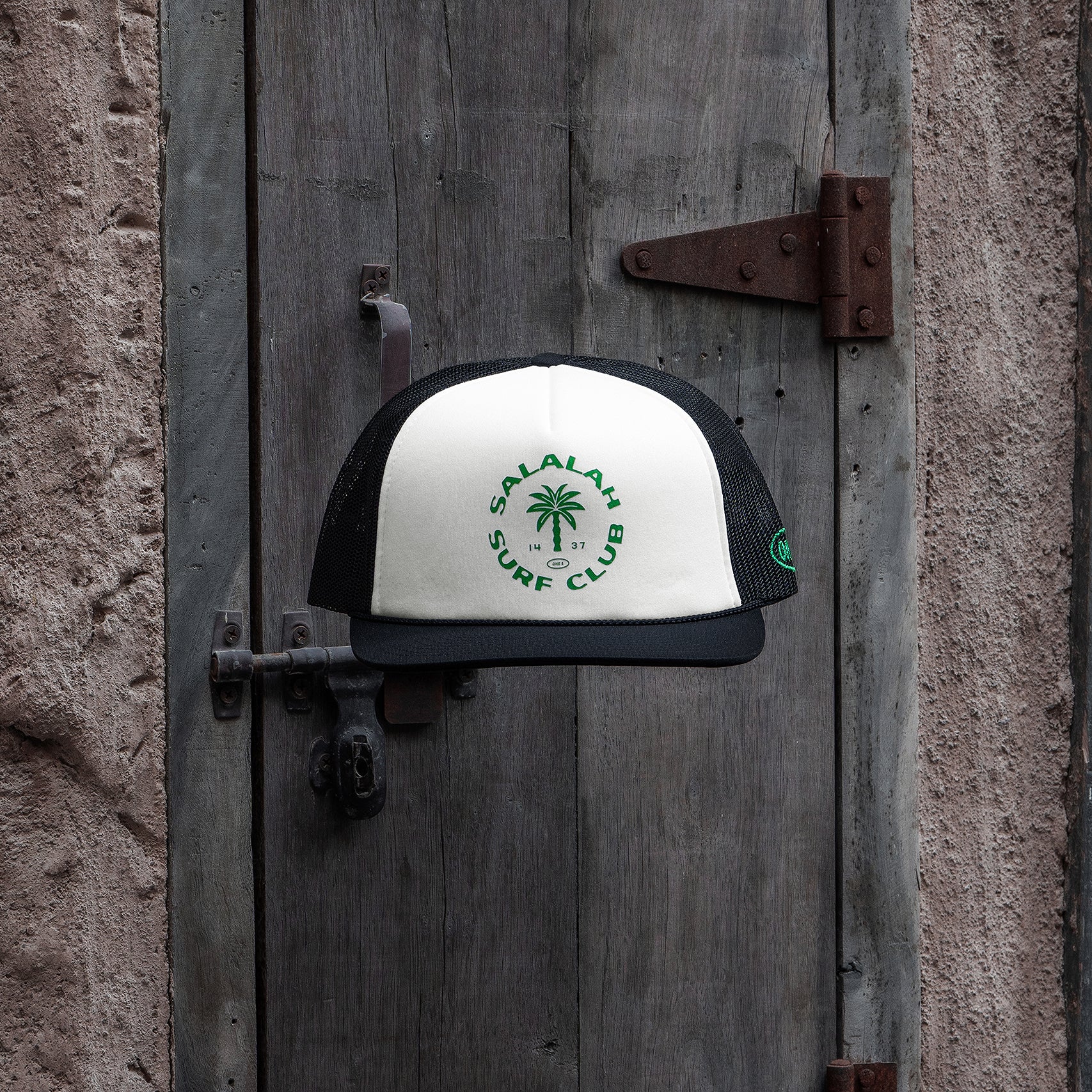 Salalah Surf Club logo foam trucker hat, Gulf culture cap by One8