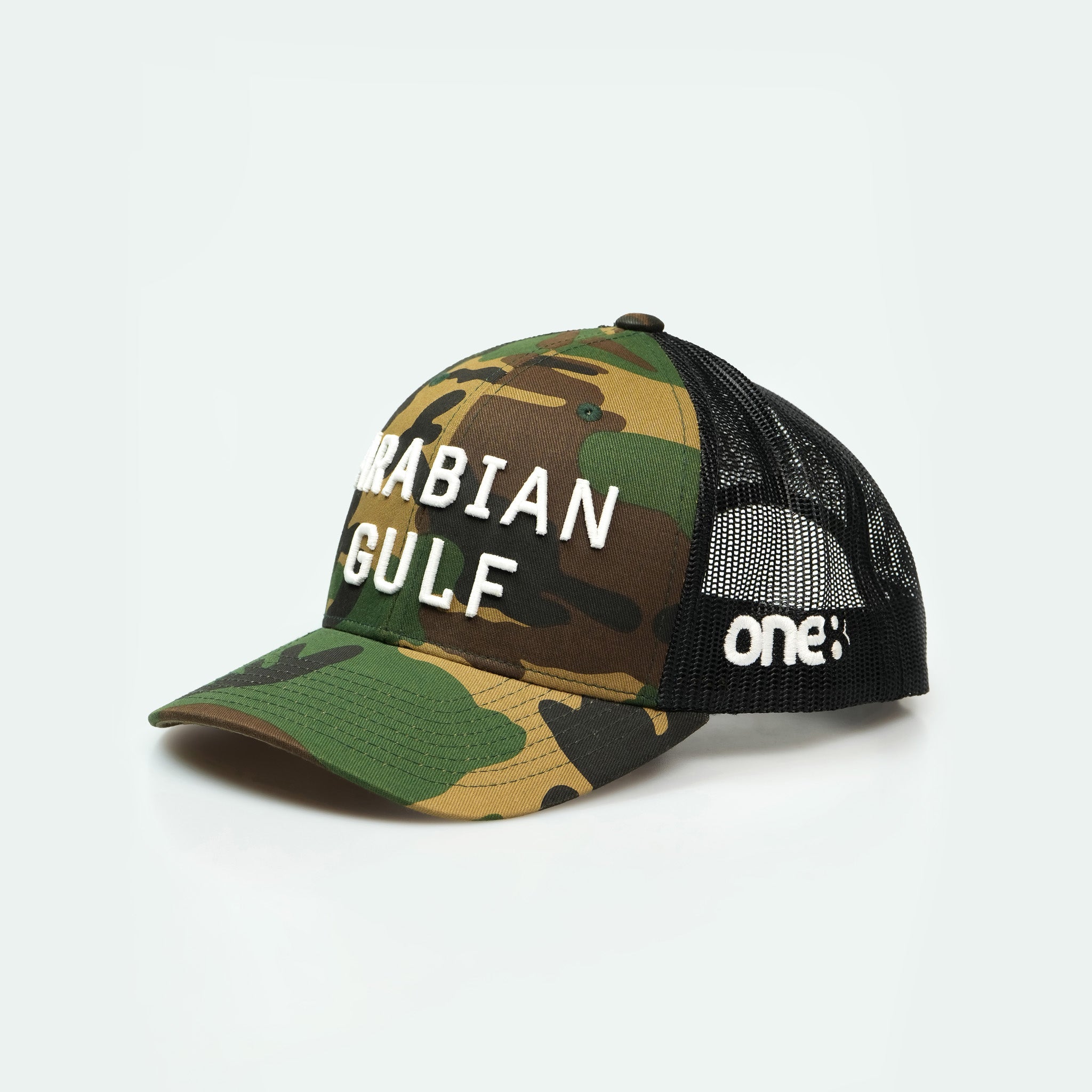 Arabian Gulf - Curved Brim Meshback Trucker Hat - Dubai - One8 Hat- Arabic Streetwear Arabic Hat