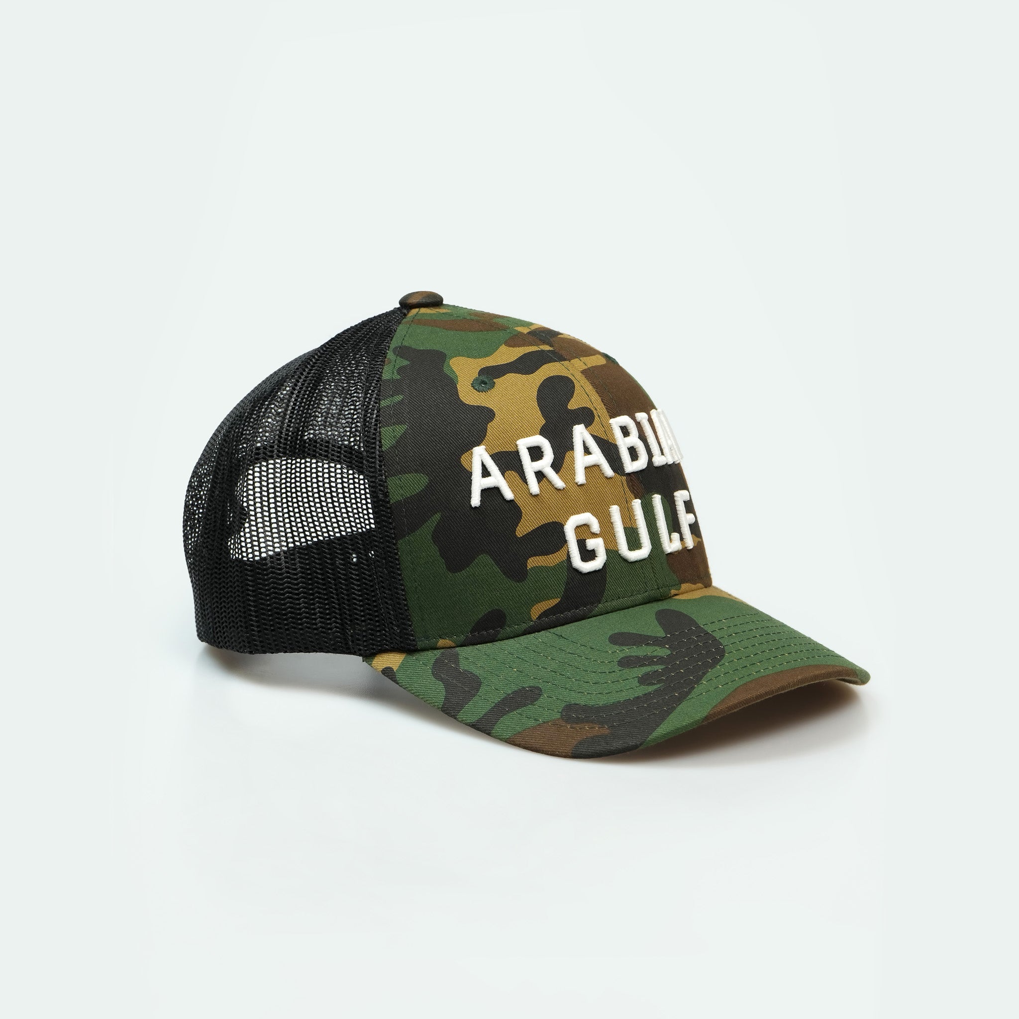 Arabian Gulf - Curved Brim Meshback Trucker Hat - Dubai - One8 Hat- Arabic Streetwear Arabic Hat