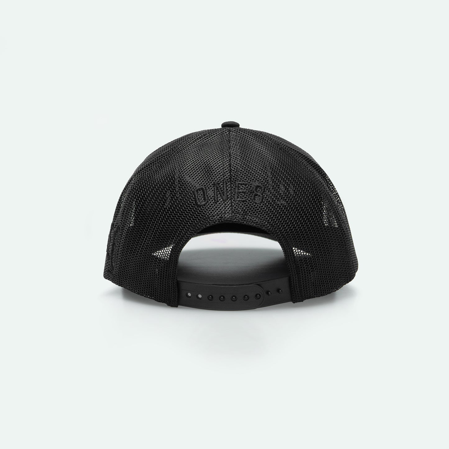 WASTA 2.0 واسطة all black curved brim meshback trucker hat with 3D embroidery, One8 hat