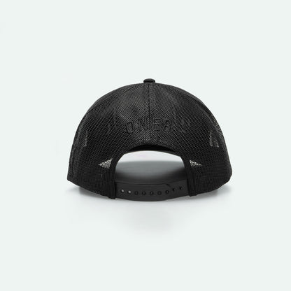 WASTA 2.0 واسطة all black curved brim meshback trucker hat with 3D embroidery, One8 hat