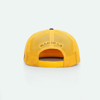 Salalah Surf Club surf board foam trucker hat, Gulf surf culture cap by One8