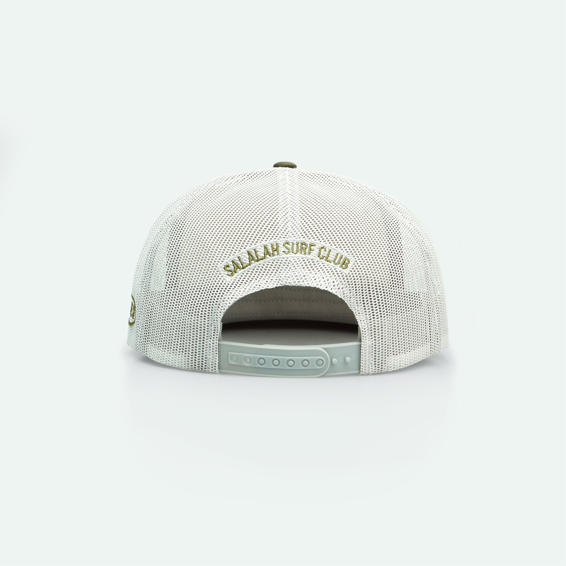 Vintage Salalah Surf Club foam trucker hat with retro coastal graphic, Gulf cap by One8
