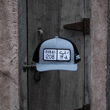 كاب دبي Dubai License Plate Curved Brim Meshback Trucker Hat - One8 Hat- Arabic pop culture