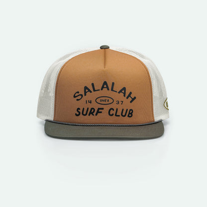 Vintage Salalah Surf Club foam trucker hat with retro coastal graphic, Gulf cap by One8