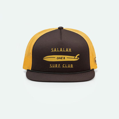 Salalah Surf Club surf board foam trucker hat, Gulf surf culture cap by One8