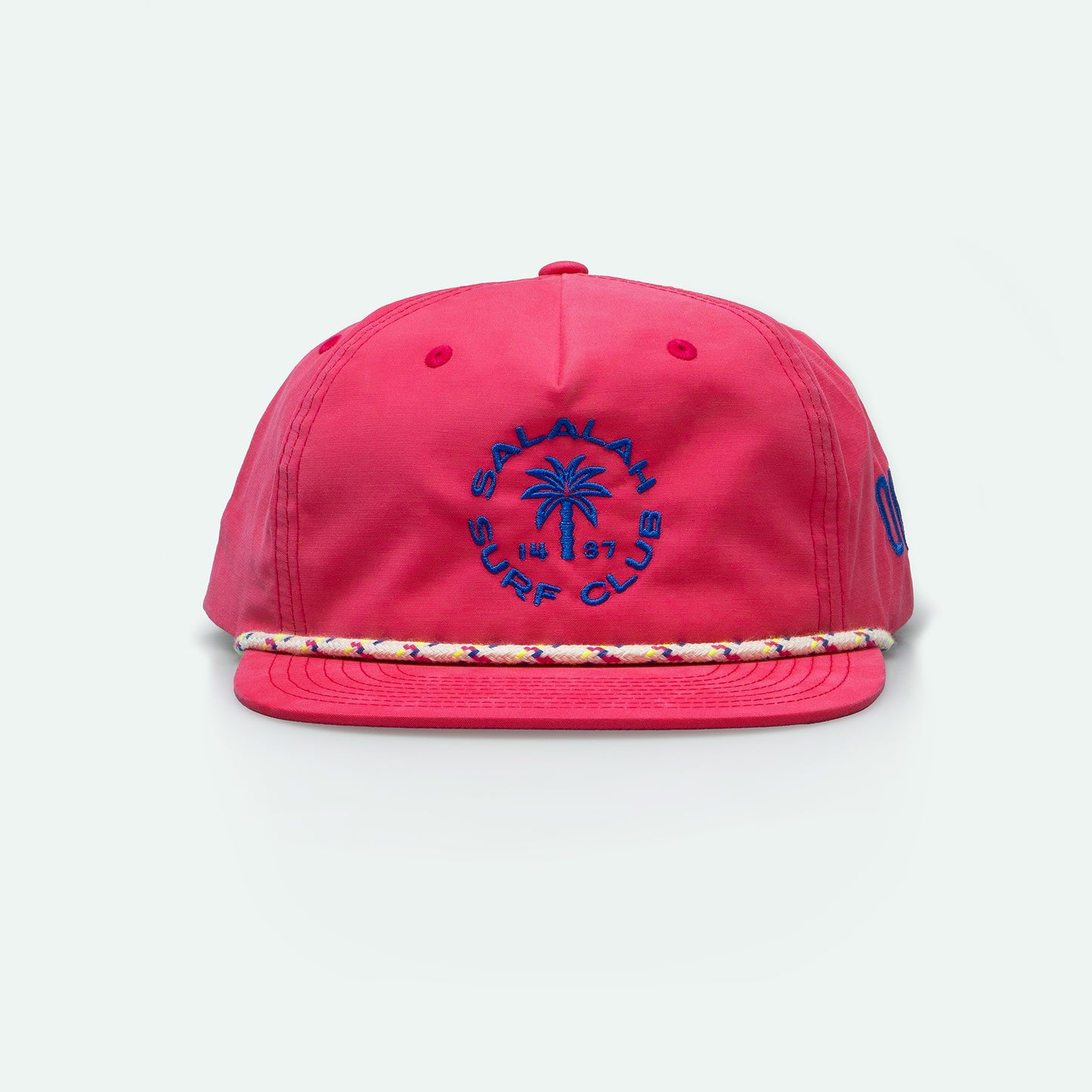 Salalah Surf Club pink grandad hat with circular logo, Gulf culture cap by One8