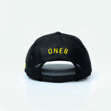 هدرز فلتر بس Street Racing Hat – Black trucker cap with bold Arabic text,  UAE car culture One8 Hat