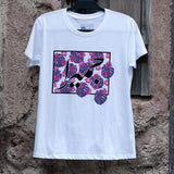 Women’s جميرا T-shirt with floral details, inspired by Dubai's iconic Jumeira & coastal beauty