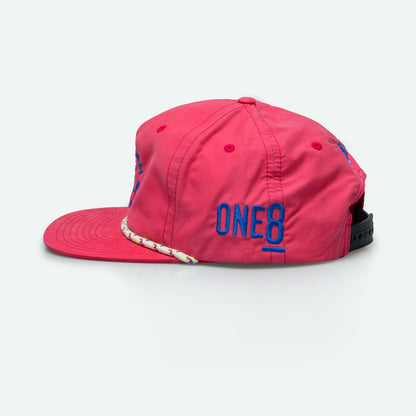 Salalah Surf Club pink grandad hat with circular logo, Gulf culture cap by One8