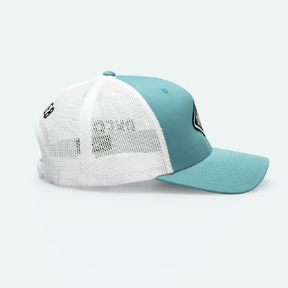 One8 Skate Logo Curved Brim Meshback Trucker Hat - One8 - Vintage Arabian Streetwear