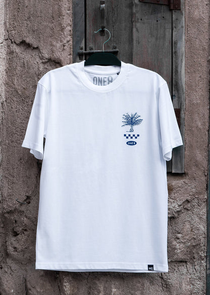 Salalah Surf Club Omani surfer tee with Dhofari attire surfer, Omani culture streetwear by One8