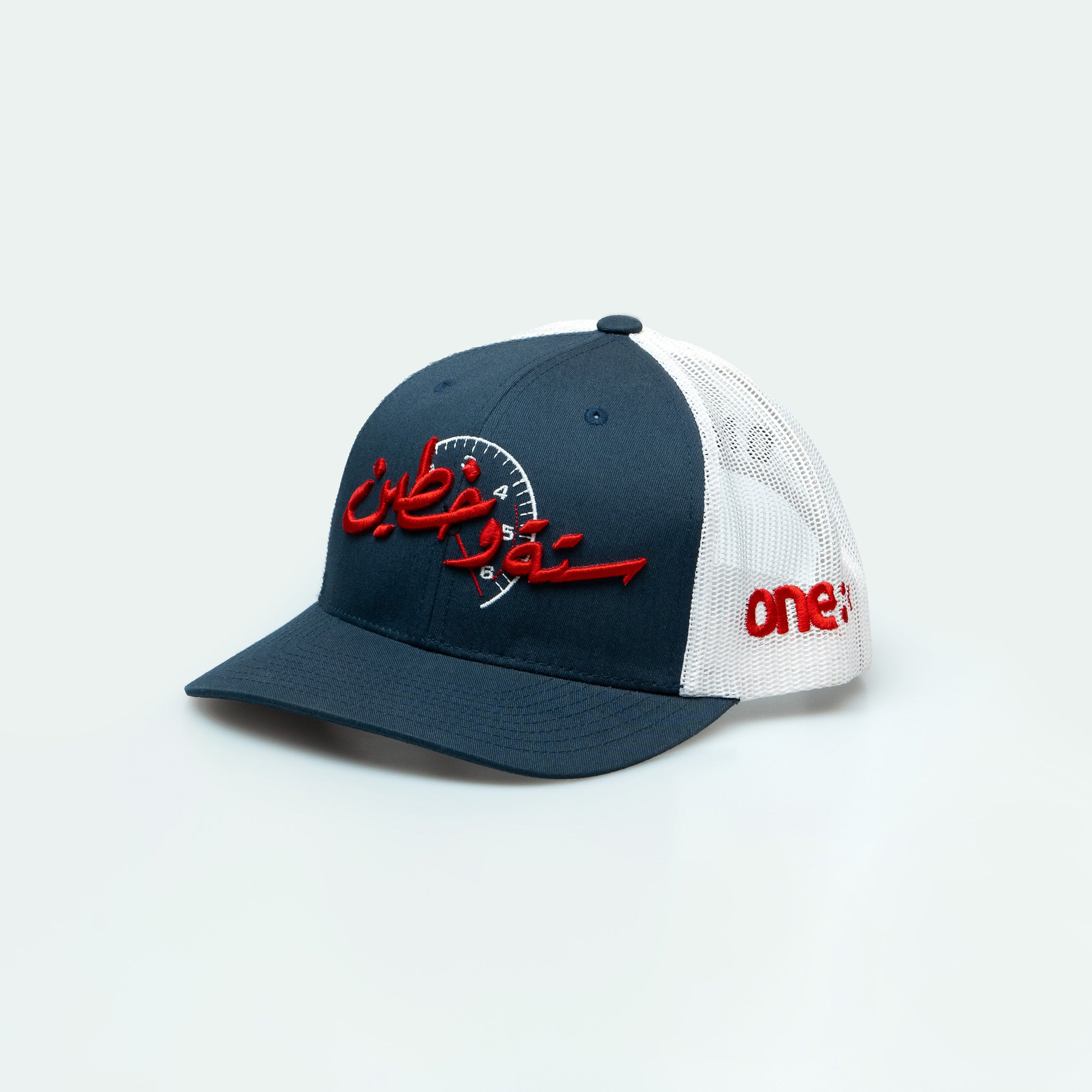 كاب ستة و خطين – UAE Street racing cap with Arabic calligraphy, curved brim One8 hat