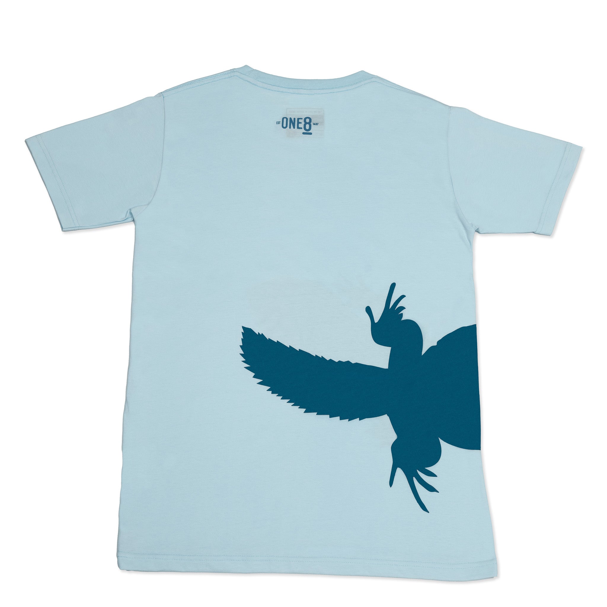 ضب Uromastyx Shirt – Blue T-shirt featuring a huge design of dhab lizard, celebrating wildlife One8
