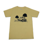 FJ45 Pickup T-Shirt – Beige T-shirt with a detailed شاص classic Landcruiser pickup design Tee One8