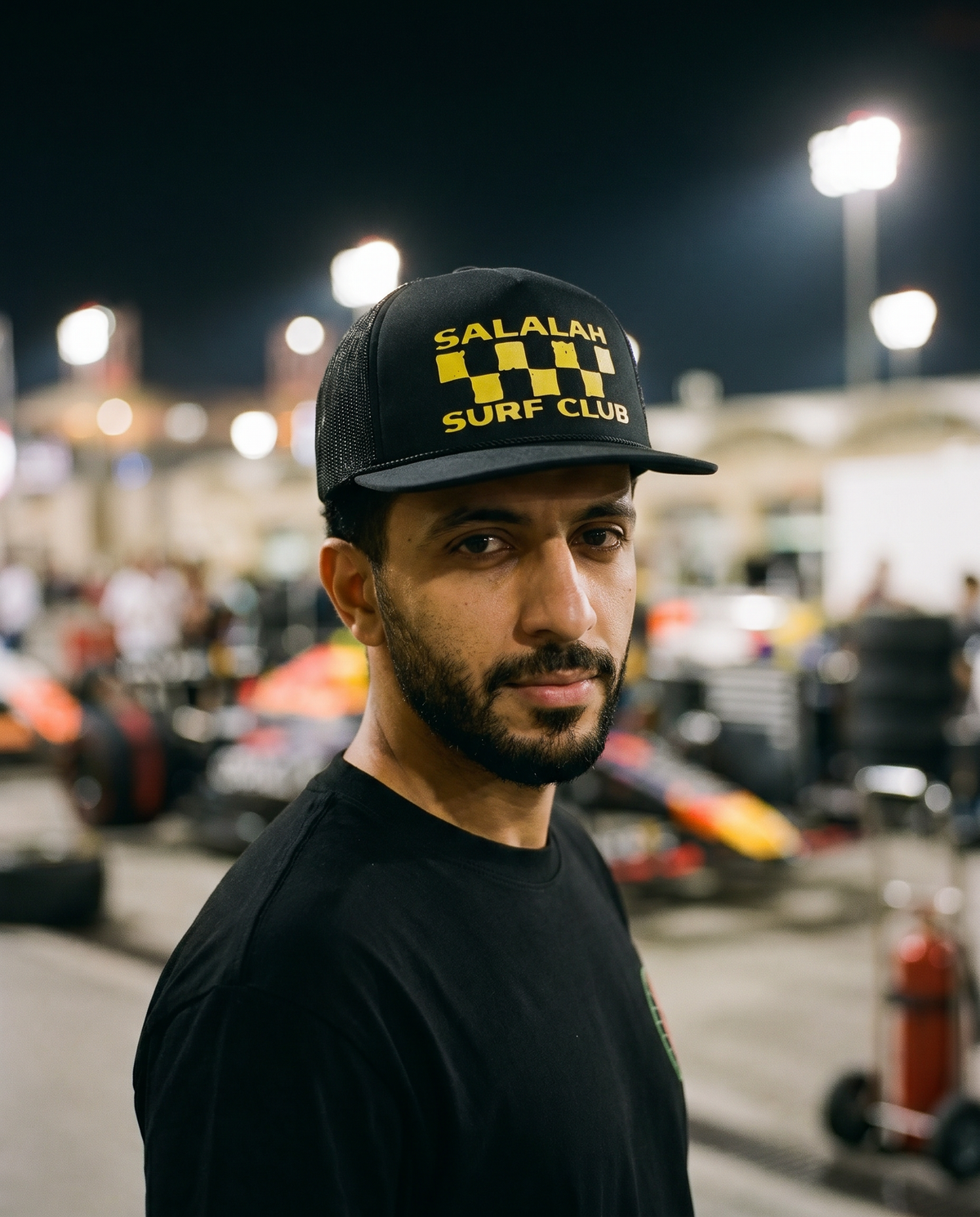 Salalah Surf Club Racing foam trucker worn frontwards - on model