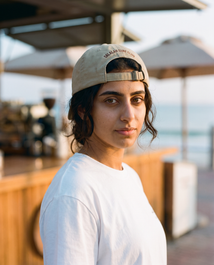 Salalah Surf Club Dad Hat worn backwards - on model